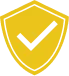 A Yellow Shield With A White Check Mark In The Center, Symbolizing Security Or Approval.